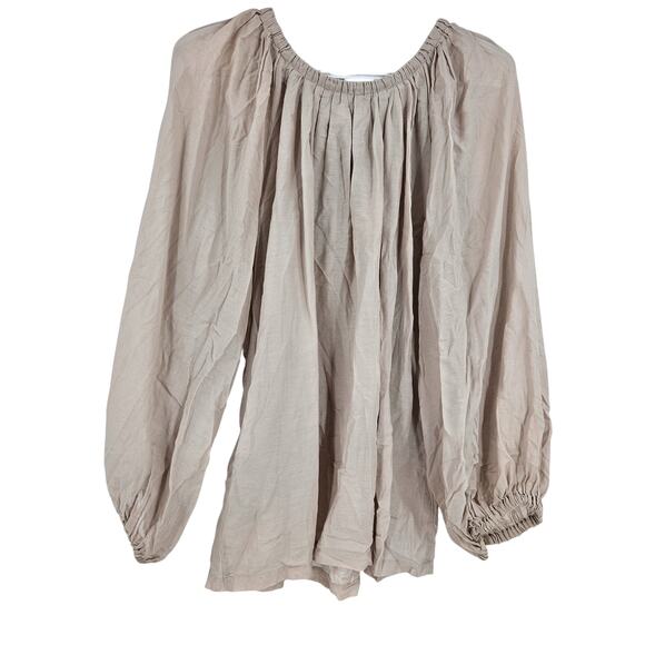 Anne Fontaine Naema Blouse Top Pink Silk Blend Balloon Sleeve Peasant Size US 6 - Picture 2 of 7